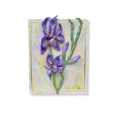 Iris-istable Paper Mache Art- 11x14