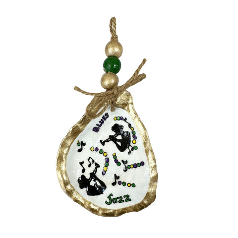 Jazz Decoupage Oyster Ornament