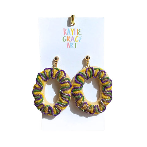 Handmade King Cake Earrings