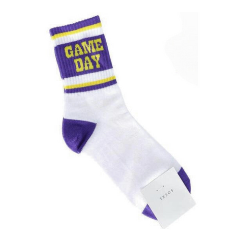 Game Day Stripe Cotton Knit Crew Socks