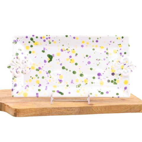 Lafleur Embossed Watercolor Rectangle Platter