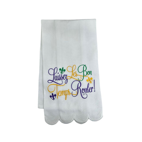 Laissez les Bon Temps Rouler Embroidered Kitchen Towel