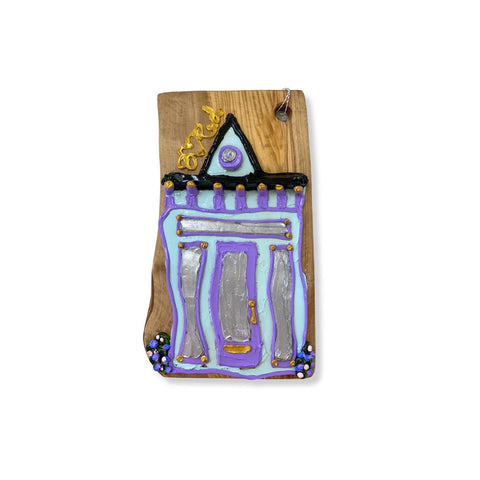 Textured Shotgun House on Wood Board