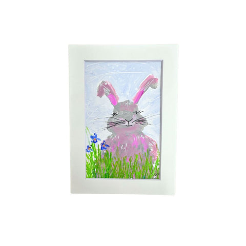 "Louisiana Bunnies Love Irises Too" Matted 5x7