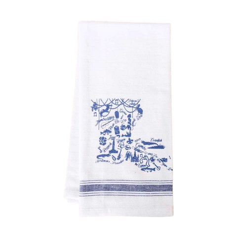 Louisiana Hand Towel Cream/Navy