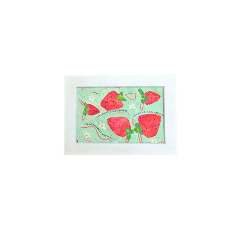 "Louisiana Strawberries Yum Yum" Matted 5x7