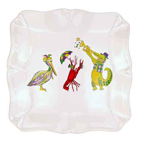 Mardi Gras Band Square Platter