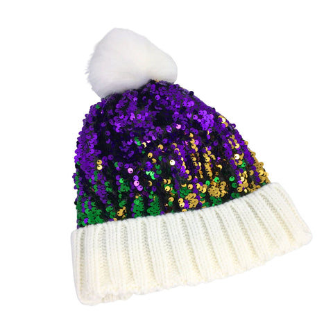 Mardi Gras Sequin Beanie