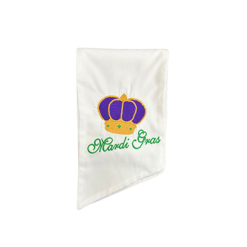 Mardi Gras Crown Embroidered Wreath Sash