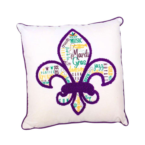 Mardi Gras Fleur De Lis Pillow