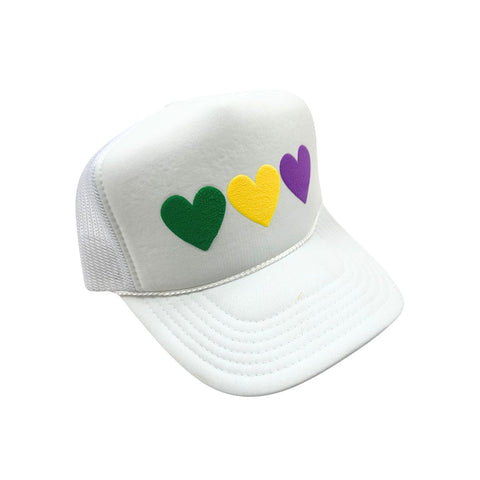 Mardi Heart Multi Trucker Hat