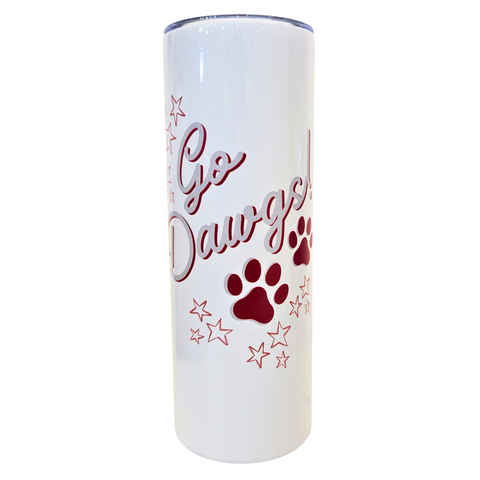 Go Dawgs, Red & Silver 20oz Insulated Tumbler