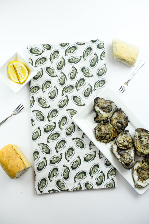 Shuck, Slurp, Repeat Oyster Kitchen Towel