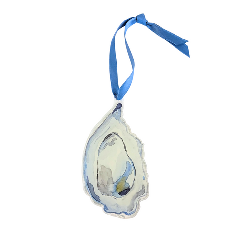 Blue Watercolor Oyster Acrylic Ornament