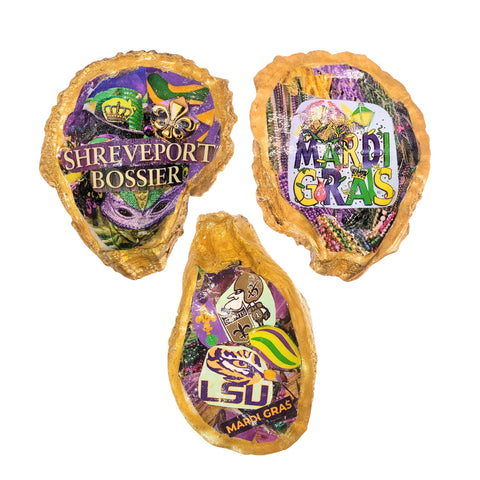 Mardi Gras Gilded Decoupage Oysters