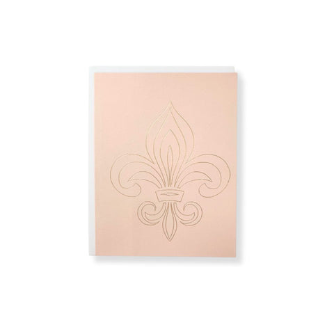 Gold Foiled Fleur de Lis Notecard