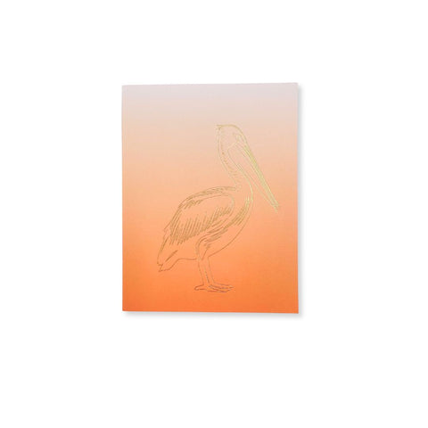 Gold Foiled Pelican Notecard