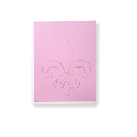 Gold Foiled Fleur de Lis Notecard
