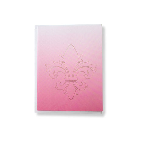 Gold Foiled Fleur de Lis Notecard