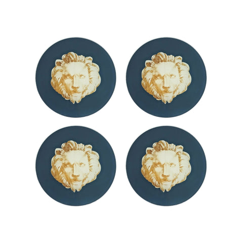 Ornate Rococo Lion Double-Sided Acrylic Coaster Set