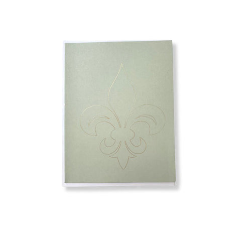 Gold Foiled Fleur de Lis Notecard