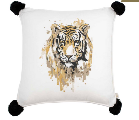 Tiger Love Pom Pom Pillow