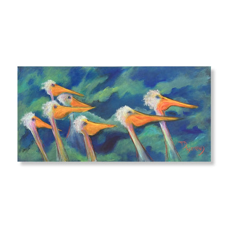 "The Distinguished Merry Pelicans" 24x48