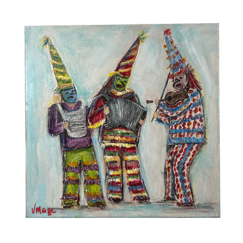 "Courir De Mardi Gras II" 12x12