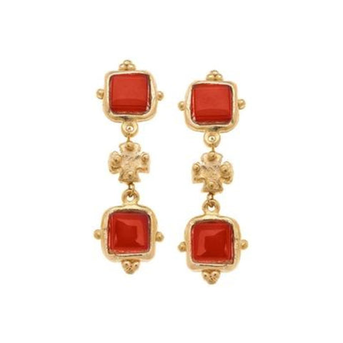 Charlotte French Glass Tier Earrings