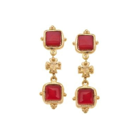 Charlotte French Glass Tier Earrings