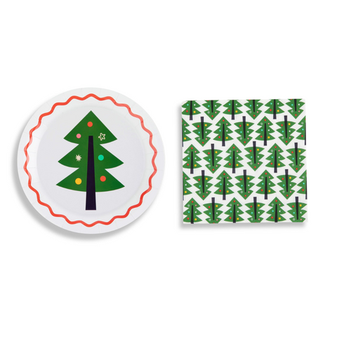 Holly Jolly Salad Plate and Napkin Set