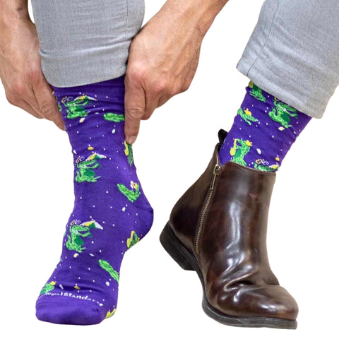 Men's Mardi Gras Mambo Gator Socks