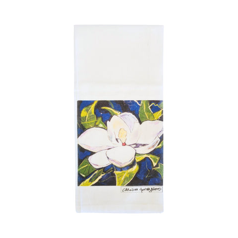 "Magnolia with Cobalt Blue" Kitchen Towel