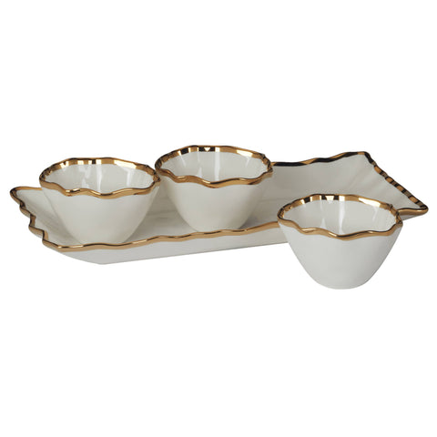 Regency Gold 4-Piece Tray with Condiment Bowls - 318 Art & Frame