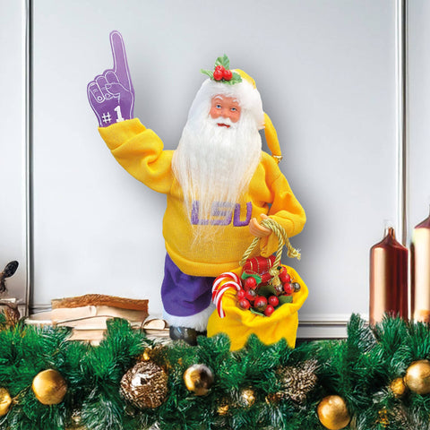 12" LSU Animated Musical Santa, full view - 318 Art & Frame
