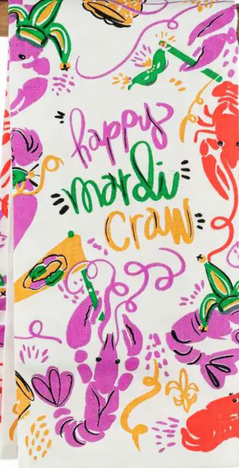 Kitchen Towel - Happy Mardi Craw