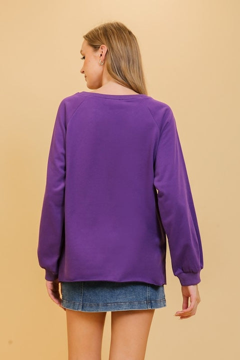 Mardi Gras Sweater Top