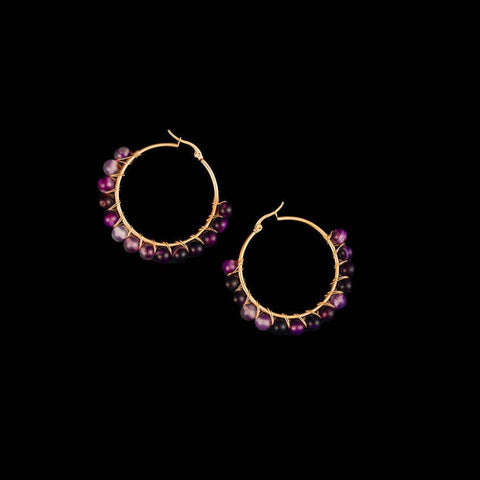 Al Hoop Earrings in Amethyst
