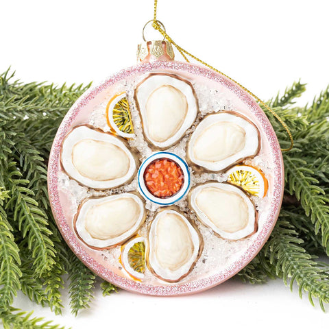 Oyster Bowl Glass Christmas Ornament, detail - 318 Art & Frame