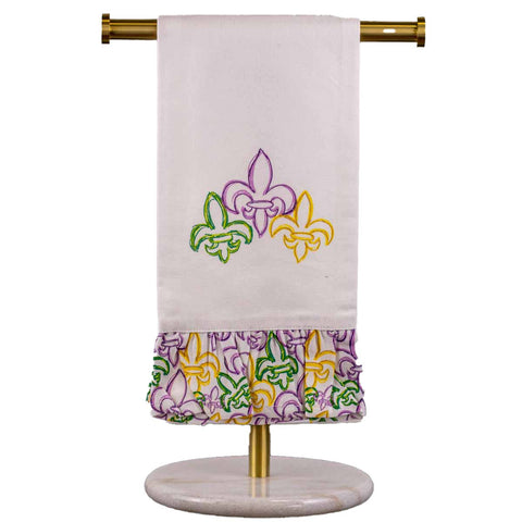 St. Charles Tri-Fleur Ruffle Hand Towel