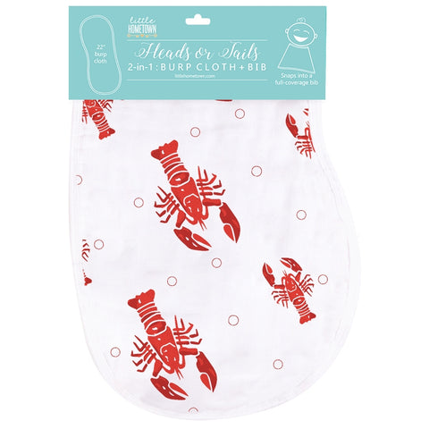 Heads or Tails 2-in-1 Burp Cloth/Bib - 318 Art Co.