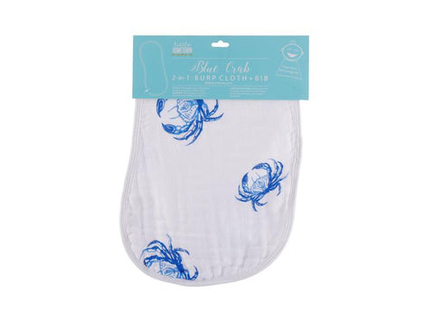 Blue Crab Burp Cloth and Bib - 318 Art Co.