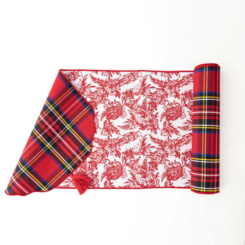 Nutcracker Toile Reversible Tassel Table Runner