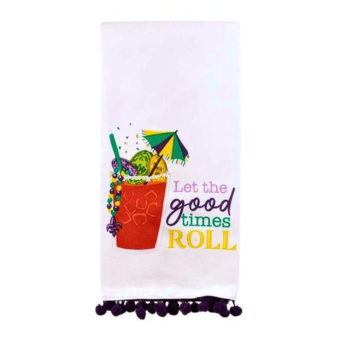 Mardi Gras Bloody Mary Pom Pom Hand Towel