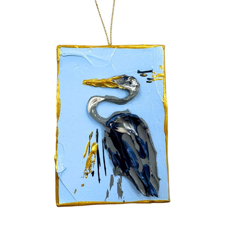 Textured Blue Heron Ornament