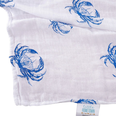 Blue Crab Swaddle Blanket - 318 Art Co.