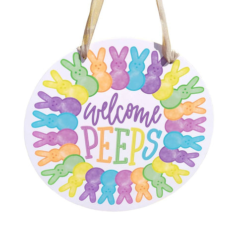 Welcome Peeps Door Hanger