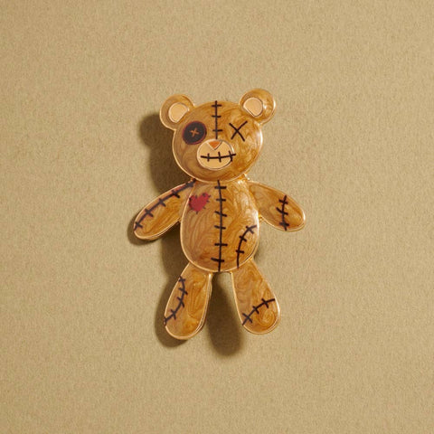 Voodoo Doll Teddy Bear Enamel Brooch Pin Jewelry