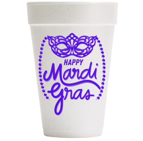 Mardi Gras Mask Styrofoam Cups