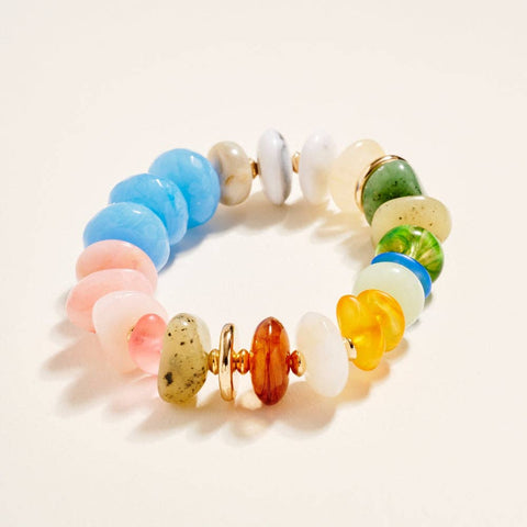 Seaside Mosaic Resin Bead Stretch Bracelet